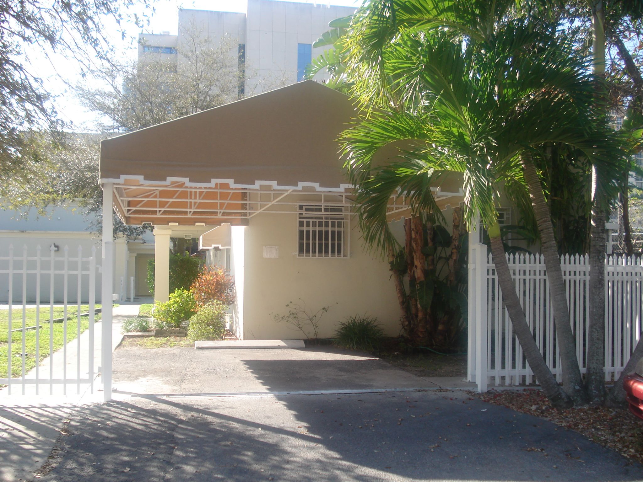 Carport gable awning — South Florida residential